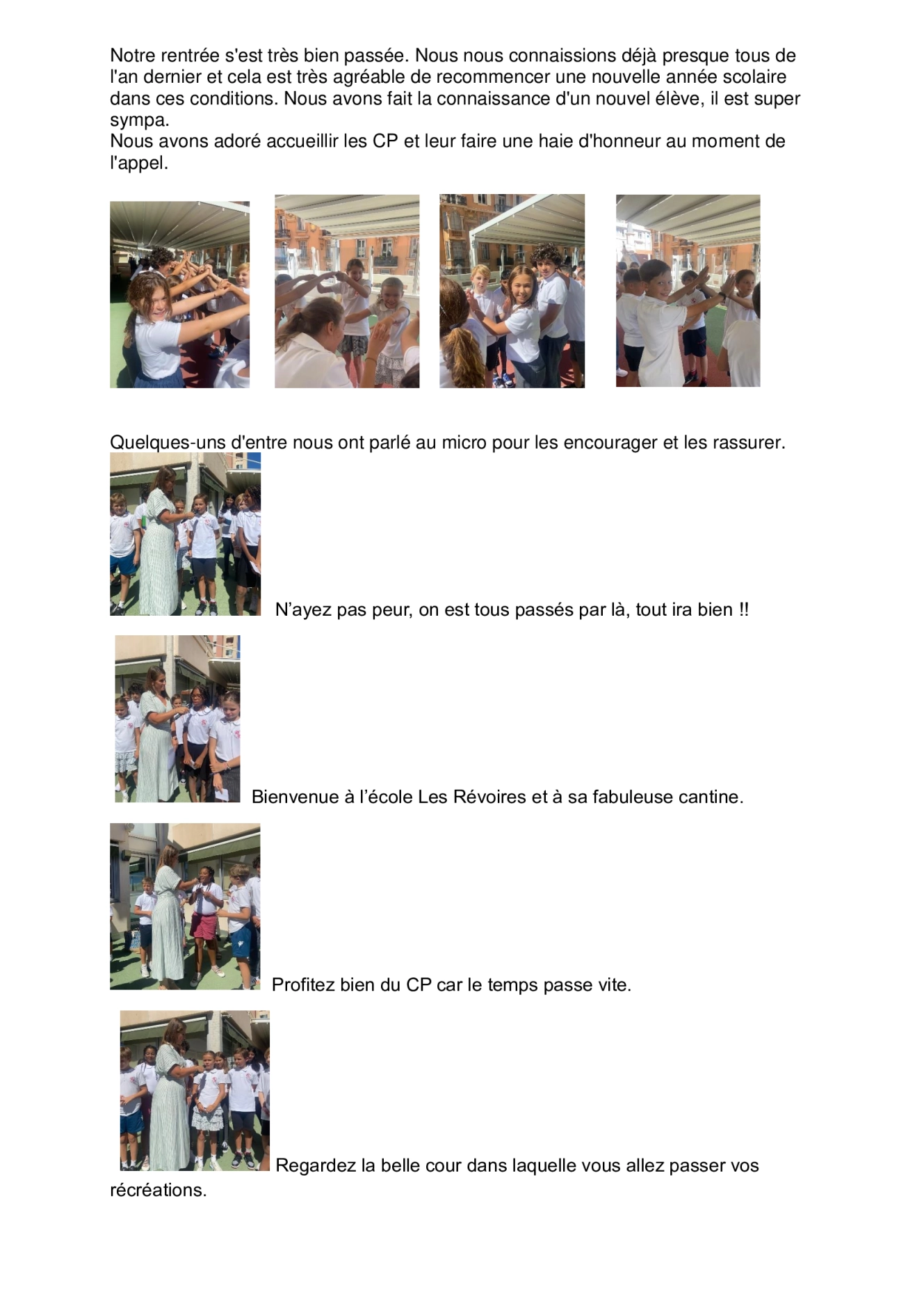 Notre rentrée