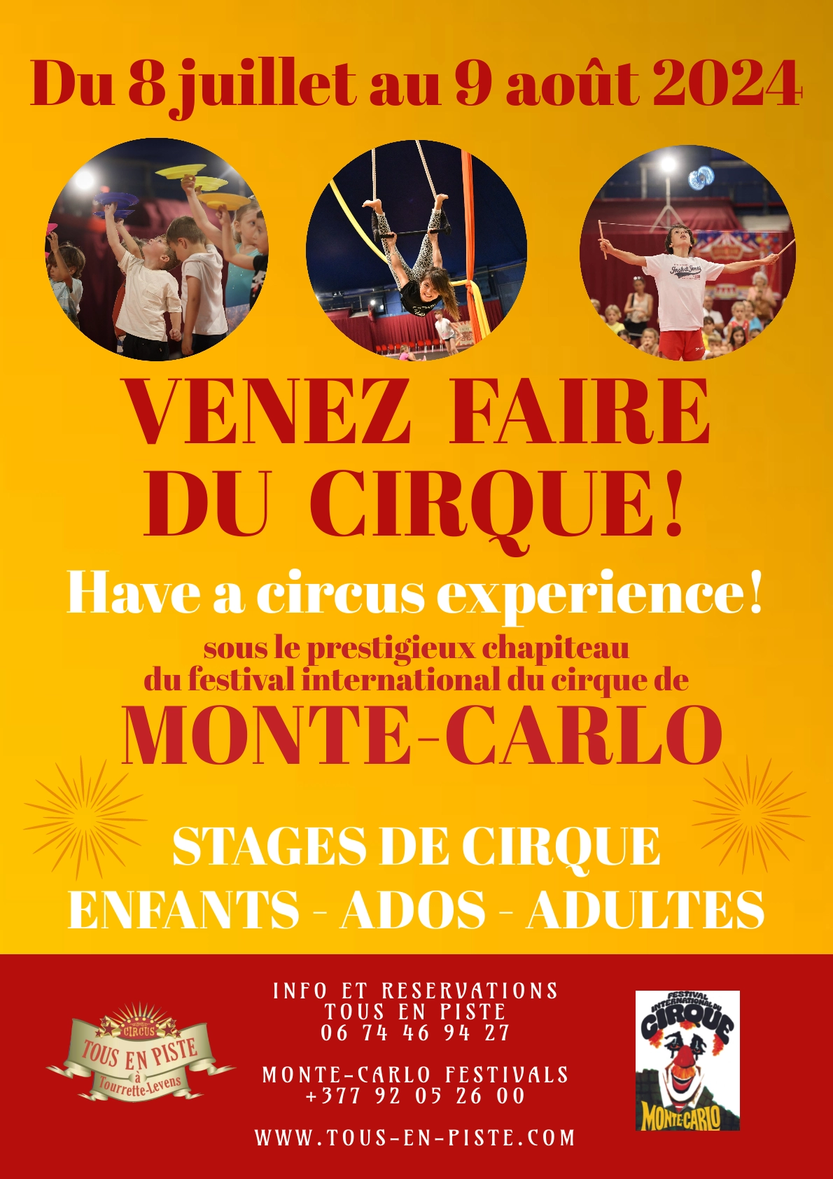 Stages d'été cirque