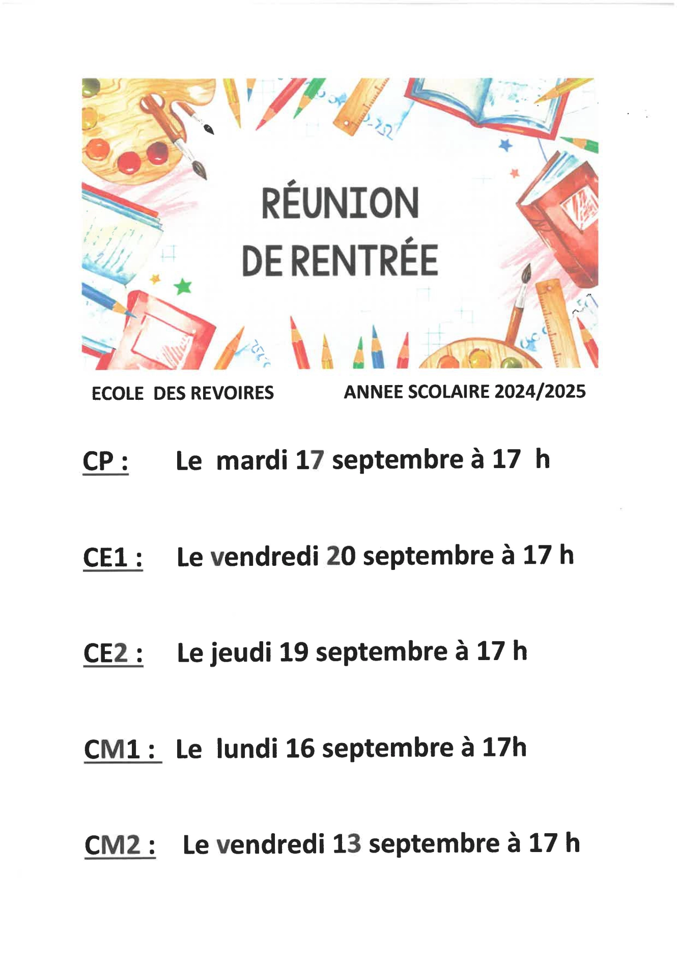 Réunion de rentrée